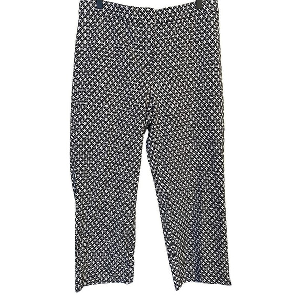 J Jill Womens Pants Floral Navy Print Chino Stretch Size 12 Straight Leg - Picture 1 of 10